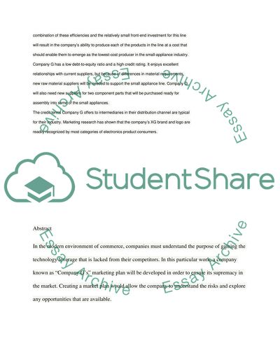 Company Gs Marketing Plan