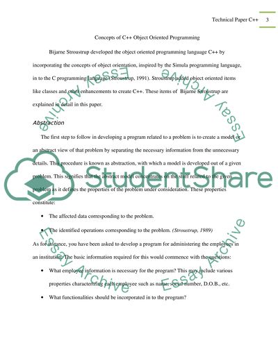 Concepts of C++ Object Oriented Programming Report Example | Topics and ...