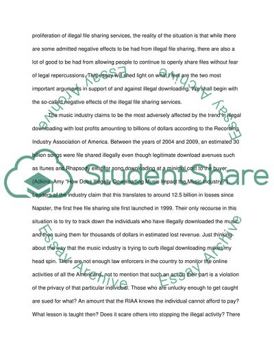 An Argument in Support of Illegal Downloading