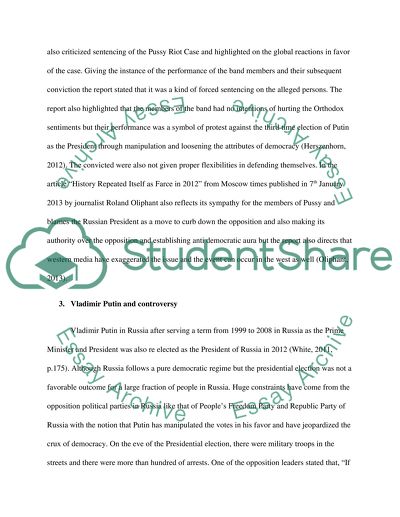 Dossier Regarding a Recent Russian Contemporary Affair