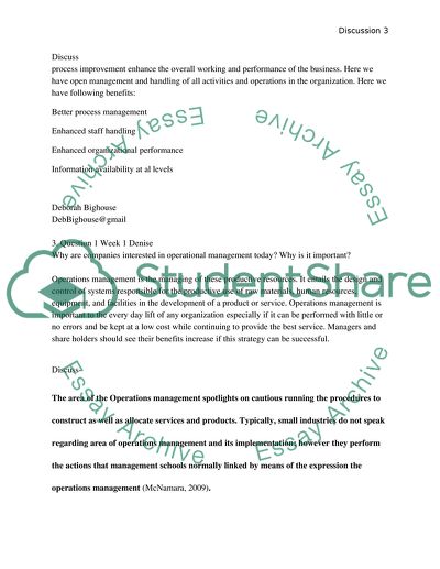 Issues in Operations Management