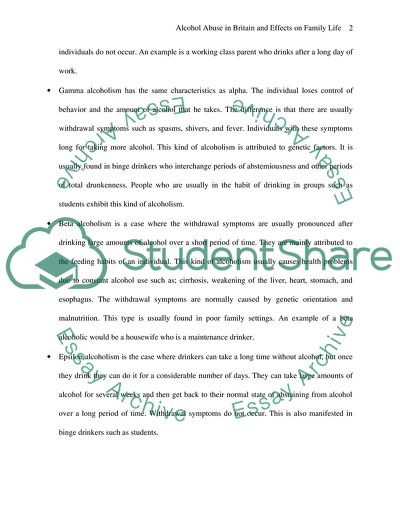 Alcohol Abuse in Britain and Its Effect on Family Life