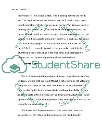Without Desire in Search of Lost Time would be Nothing