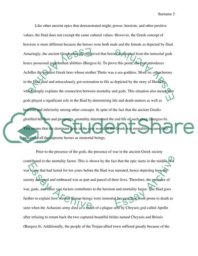 How the Iliad Portray the Ideal Epic World in Terms of Ancient Greek Values