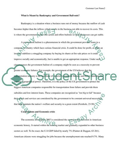 Government Bailouts of Corporations