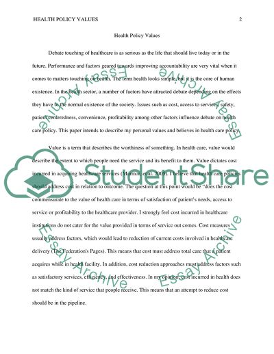 Health Policy Values