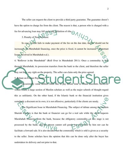 Murabahah in Islamic Commercial Law Application within Islamic Banking and Finance Industry