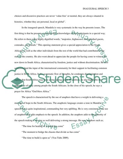 Nelson Mandelas Inaugural Address