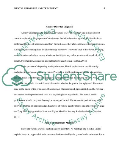 Anxiety Disorder and its Treatment