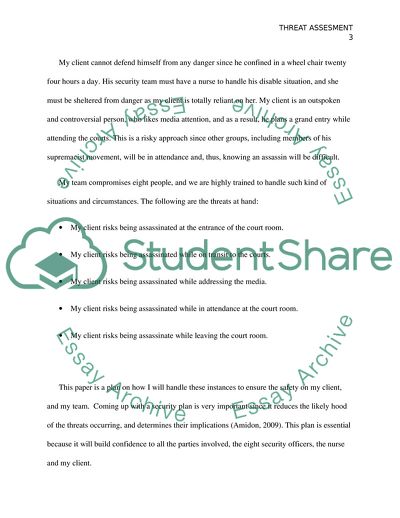 Planning and Threat Assessment