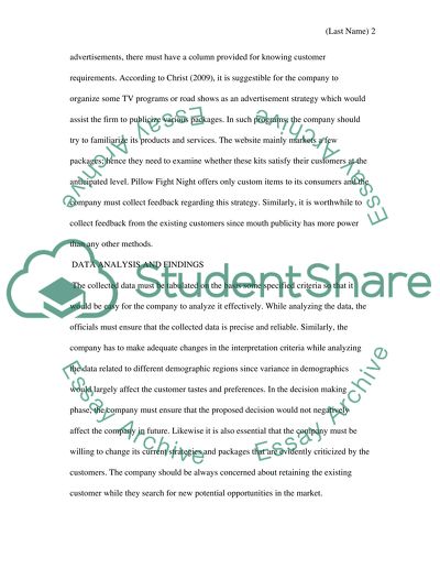 Marketing Research ( Slumber Party Kit )