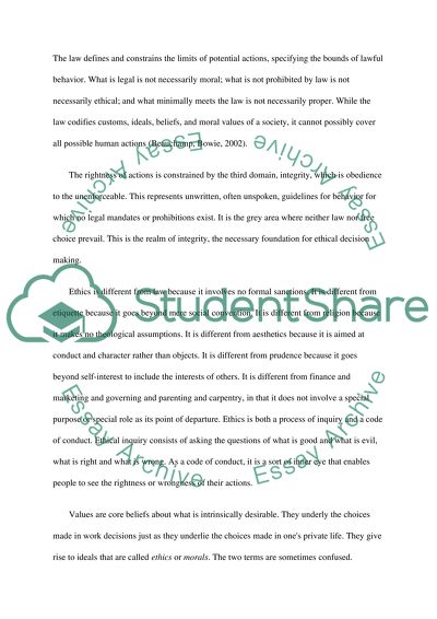 Ethical Dilemmas Values