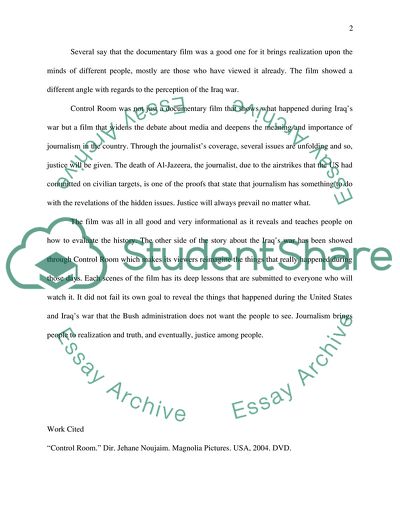 Control Room is a Documentary Film