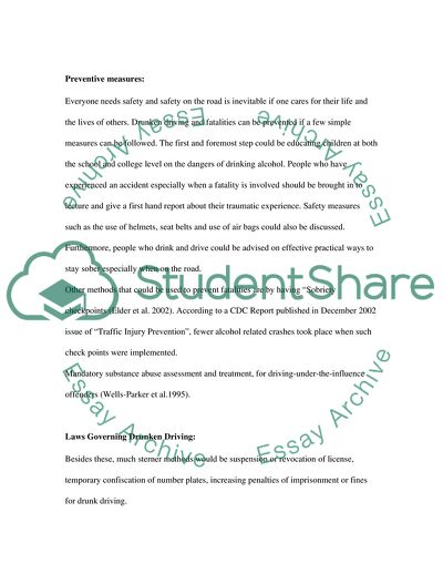 DRINKING AND DRIVING