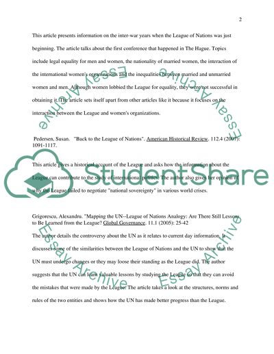 League of Nations Articles Analysis