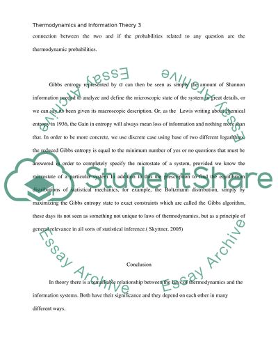 Thermodynamics and Information Theory