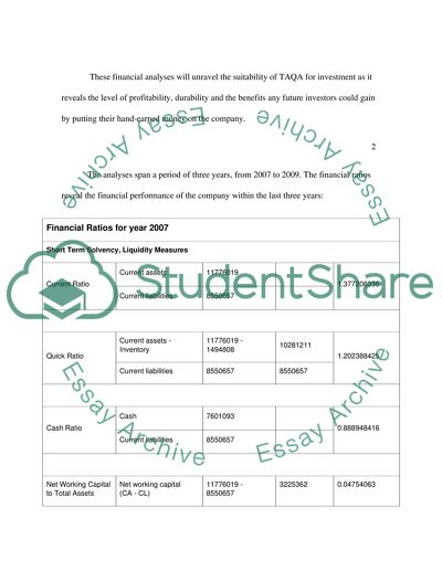 Investigating the Suitability of TAQA for Investment