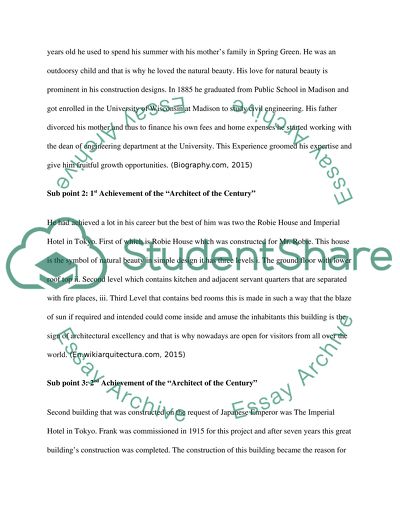 The Architect Frank Lloyd Wright