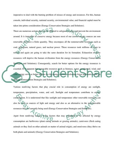 Mitigation Strategies and Solutions: Energy Conservation