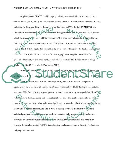 Proton Exchange Membrane Materials for Fuel Cells