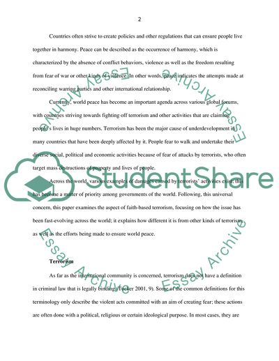 Faith Based-Terrorism