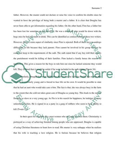 Compare and Contrast Huckleberry Finn to Douglass Search for Happiness and Freedom