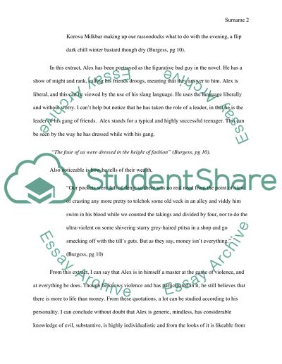 Topic picked from the book clockwork orange