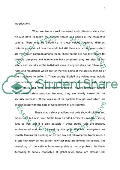 Portfolio for Essay in Traffic safety