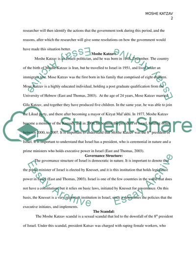 The Political Scandal of Moshe Katzav