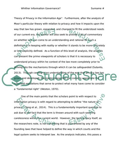 Whither Information Governance