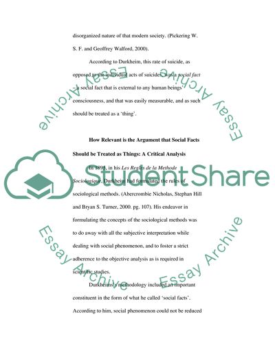 Do Sociologists Must Treat Social Facts as Things