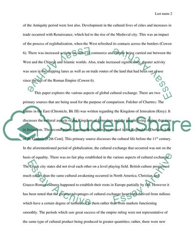 Aspects of Global Cultural Exchange Using Primary Sources