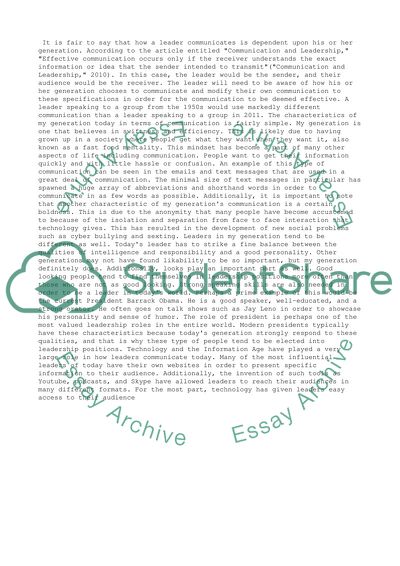 Leadership and communication