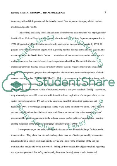 Intremodal Transportation