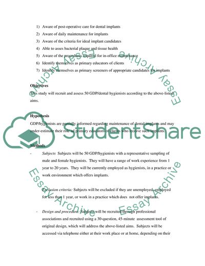 Maintenance of Dental Implants