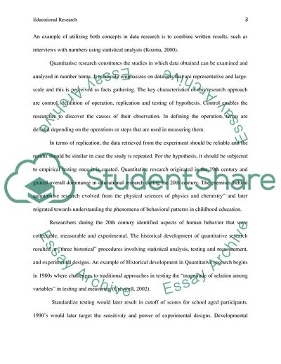 Six Research Categories Relating to Qualitative and Quantitative Aspects