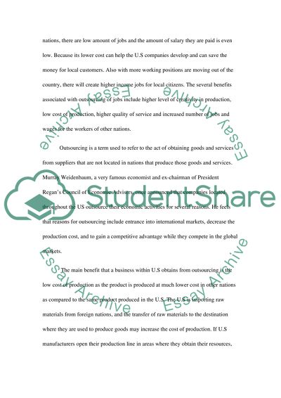Outsourcing is either harmful or beneficial for American economic