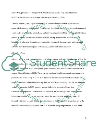 Economics of Leisure