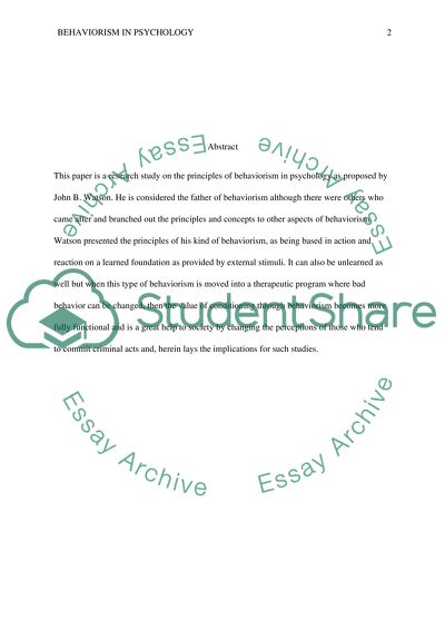 Behaviorism in Psychology