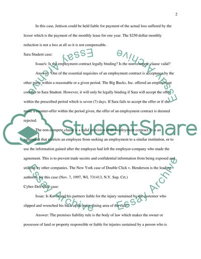 Business Law - Big Ben and Jettison, Inc