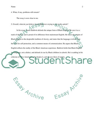 If Black English Isnt a Language, Then Tell Me, What Is by James Baldwin