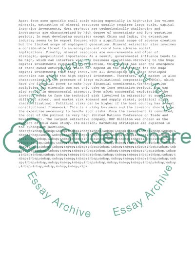 BHP Billiton Company Overview