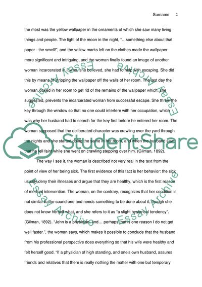 The Yellow Wallpaper by Charlotte Perkins: Sickness or Health