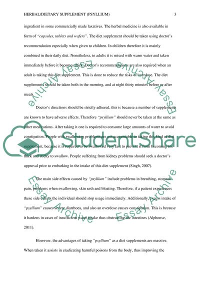 Herbal/dietary supplements (PSYLLIUM)