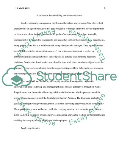 Teambuilding and Communication