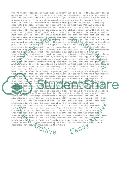 FDI and Economic Growth