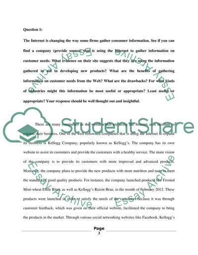 Using the Internet to Gather Information on Customer Needs