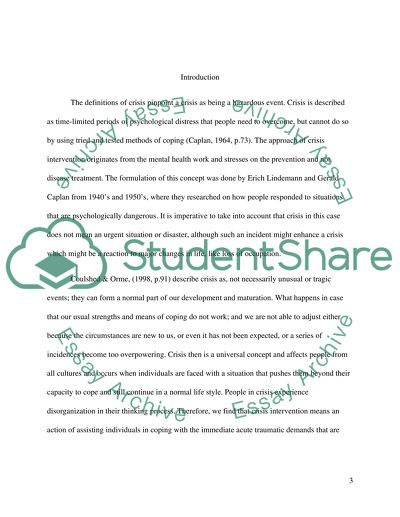 Critically evaluate the effectiveness of crisis intervention in social work