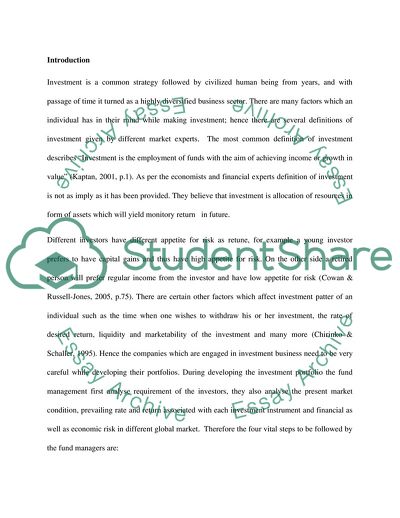 Investment Strategy and Portfolio Management of Morris Fund