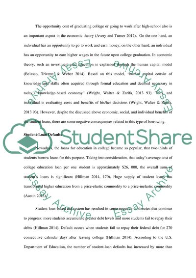 Student Loans and Its Impact on the Economy